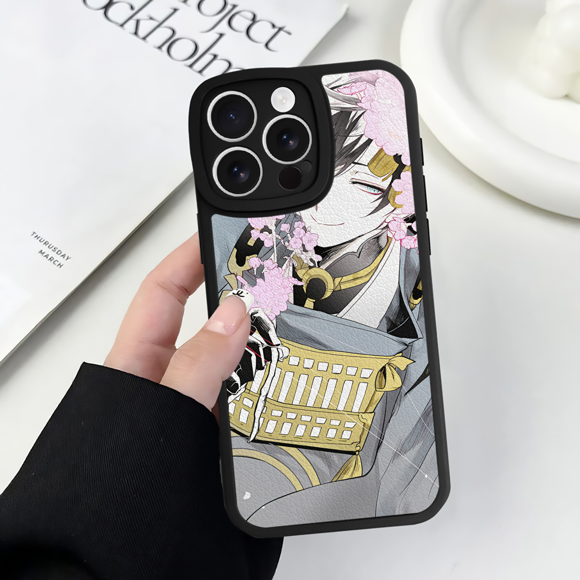 （画像用） 刀剣乱舞 Touken Ranbu 【iPhone 16シリーズ対応】シリコンスマホケース（レザー調） 材質：シリコン
